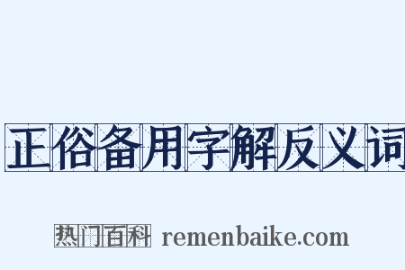 正俗备用字解反义词是什么意思的图片